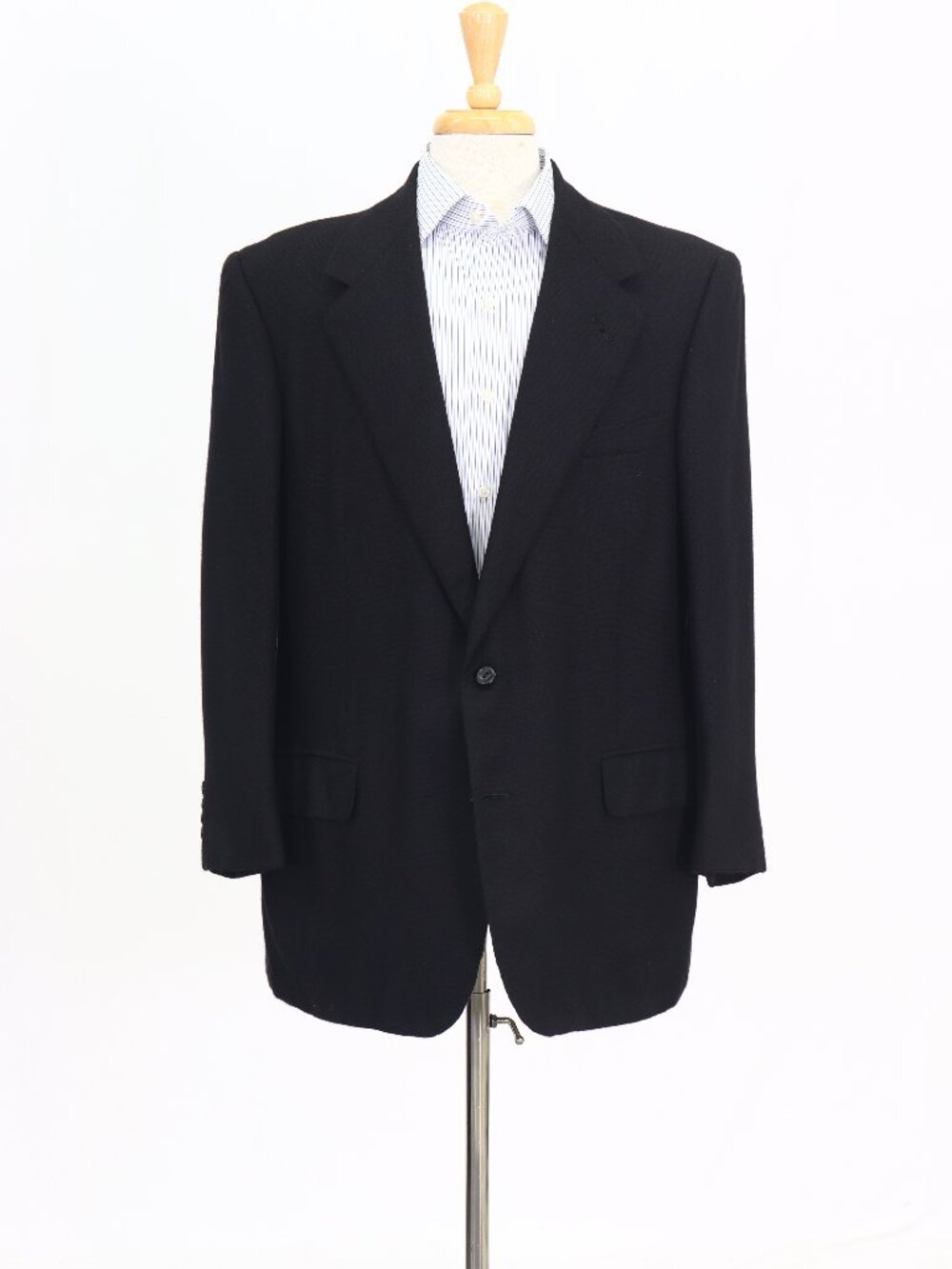 Oxxford Clothes 44R Black Blazer Sport Coat Jacket 2-Button Solid W857